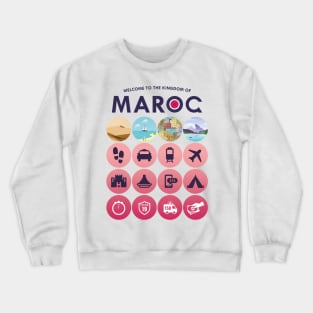 Iconic Morocco travel guide T-shirt / Pink Crewneck Sweatshirt